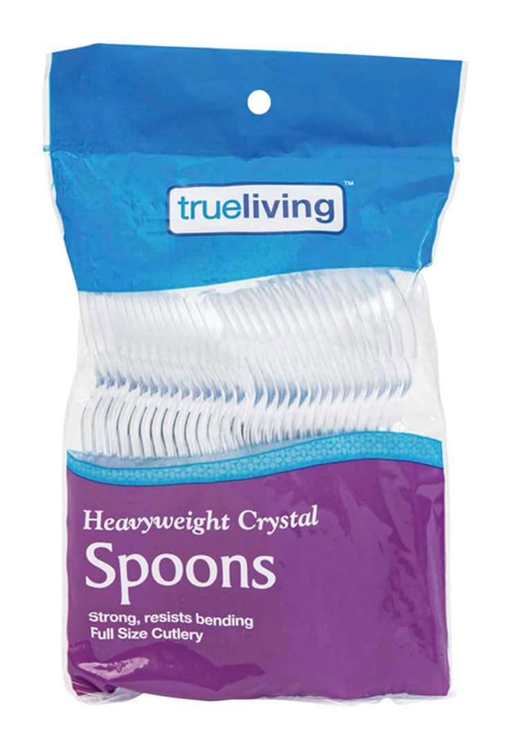 True Living Heavyweight Crystal Spoons 28 Ct