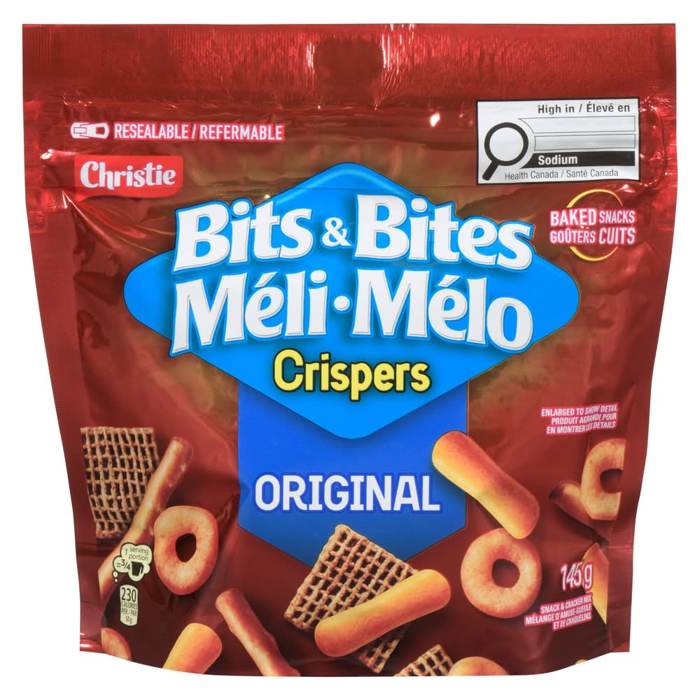 Christie méli & mélo mélange de snacks et crackers - bits & bites snack and cracker mix (original)