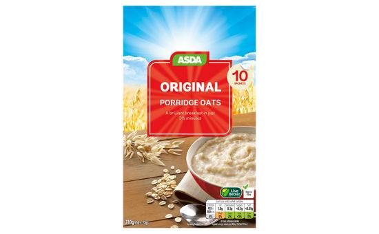 Asda Original Porridge Oats 10 x 27g (270g)