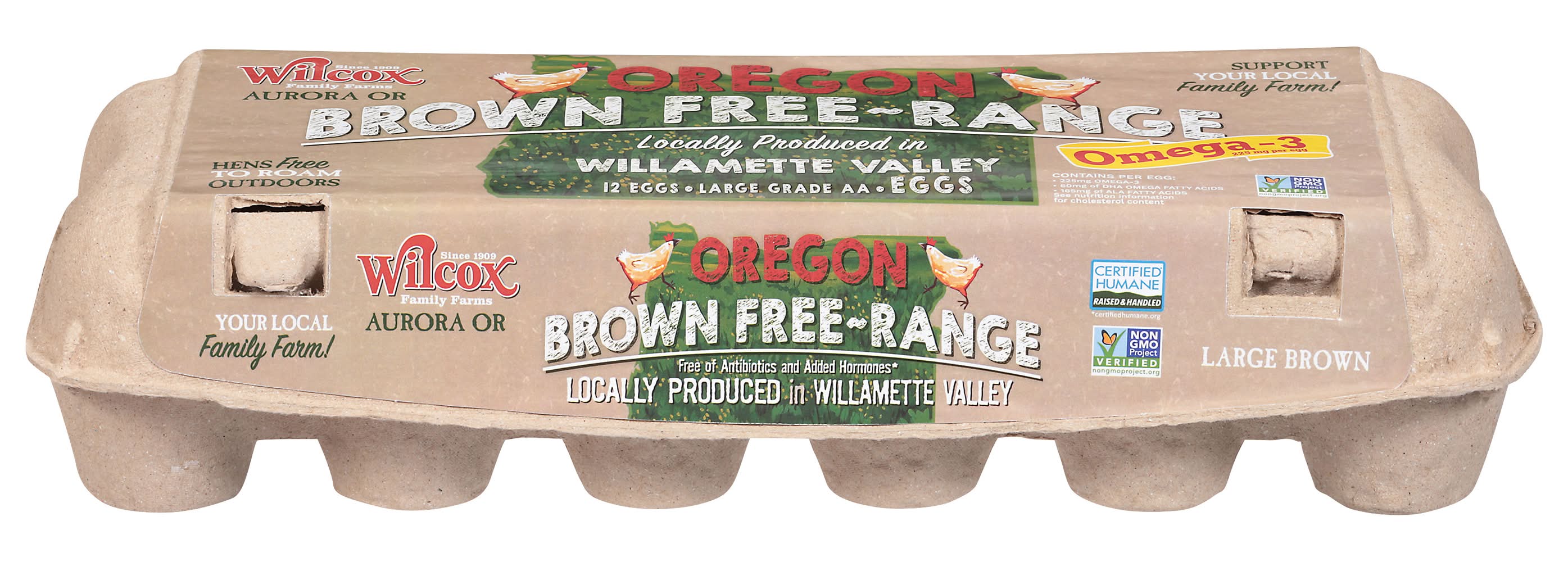 Wilcox Organic Farms Brown Free Range Omega 3 Eggs (12 pack)