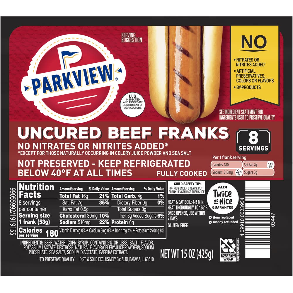 Parkview Fully Cooked Uncured Beef Franks (15 oz)
