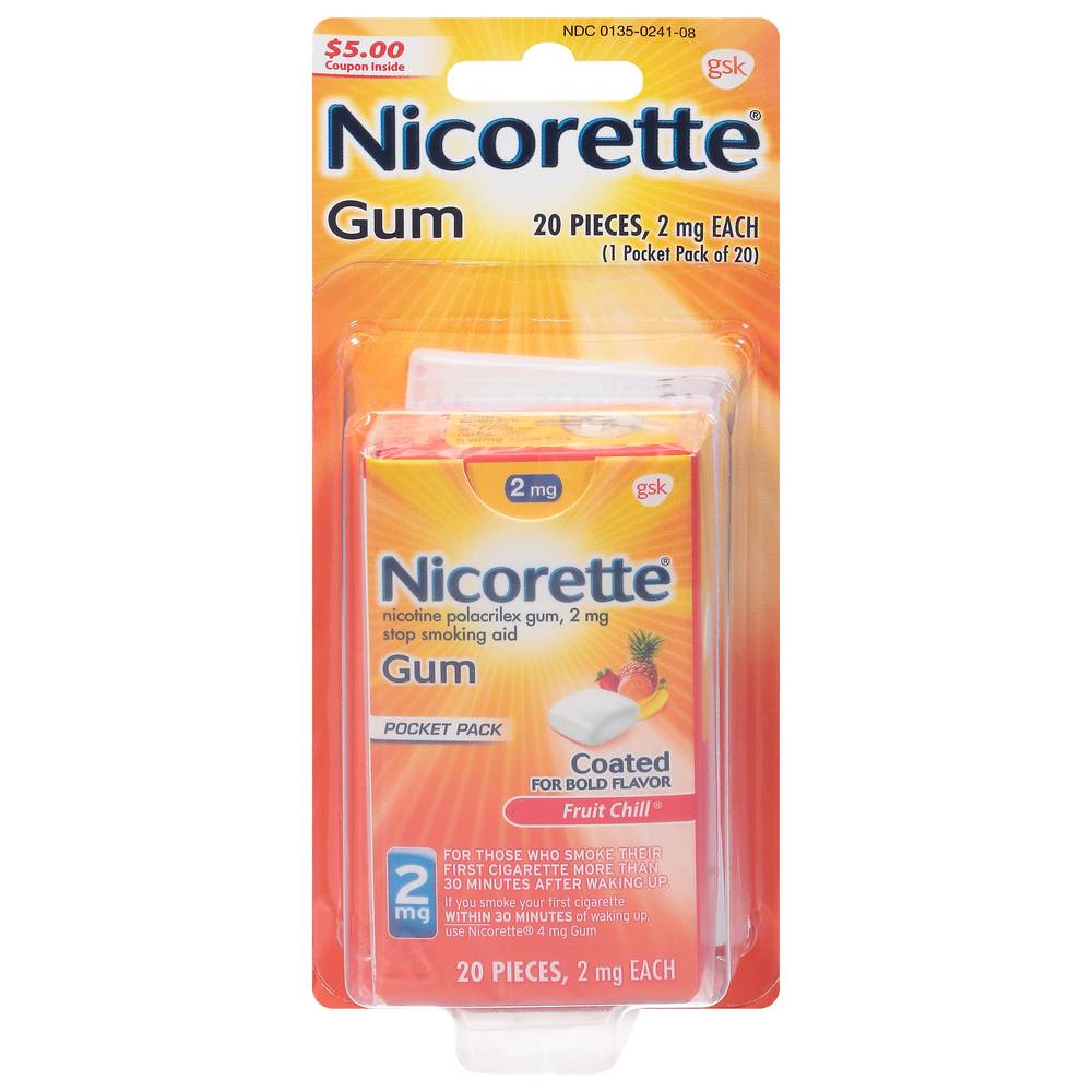 Nicorette Fruit Chill Gum Stop Smoking Aid