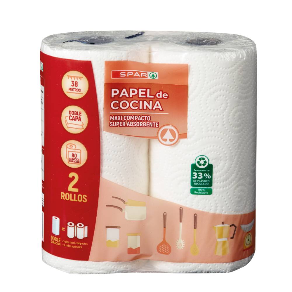 Rollo Papel  Spar compacto doble cara cocina 2UD