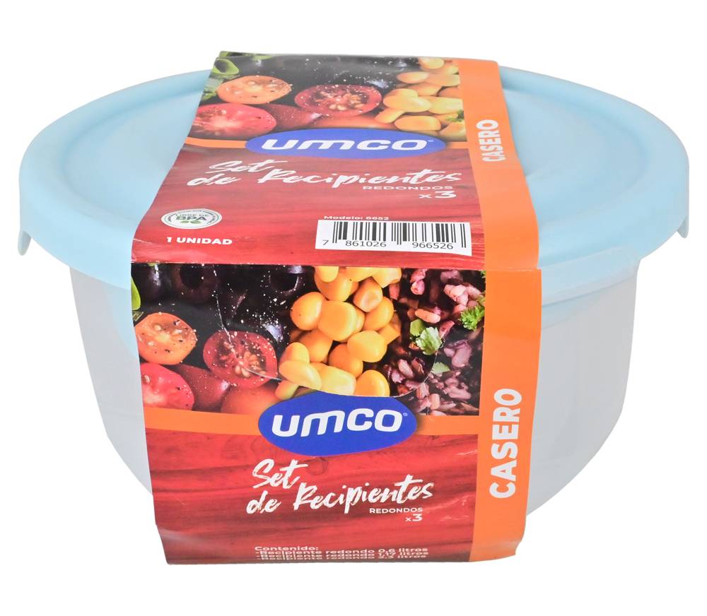 UMCO SET RECIPIENTES PLASTIC REDONDO*3PZ