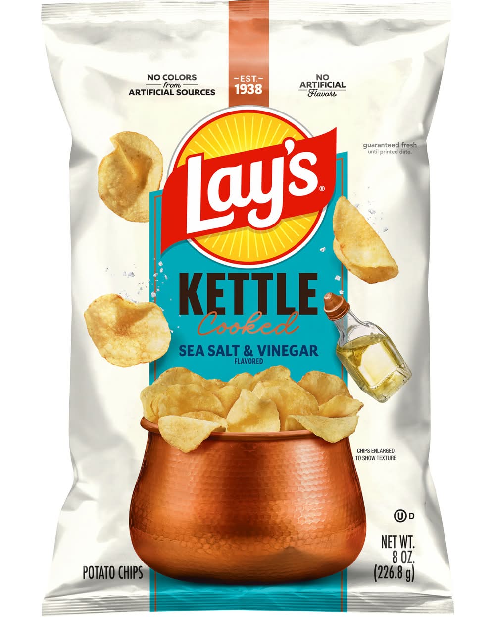 Lay's Kettle Cooked Potato Chips, Sea Salt & Vinegar (8 oz)