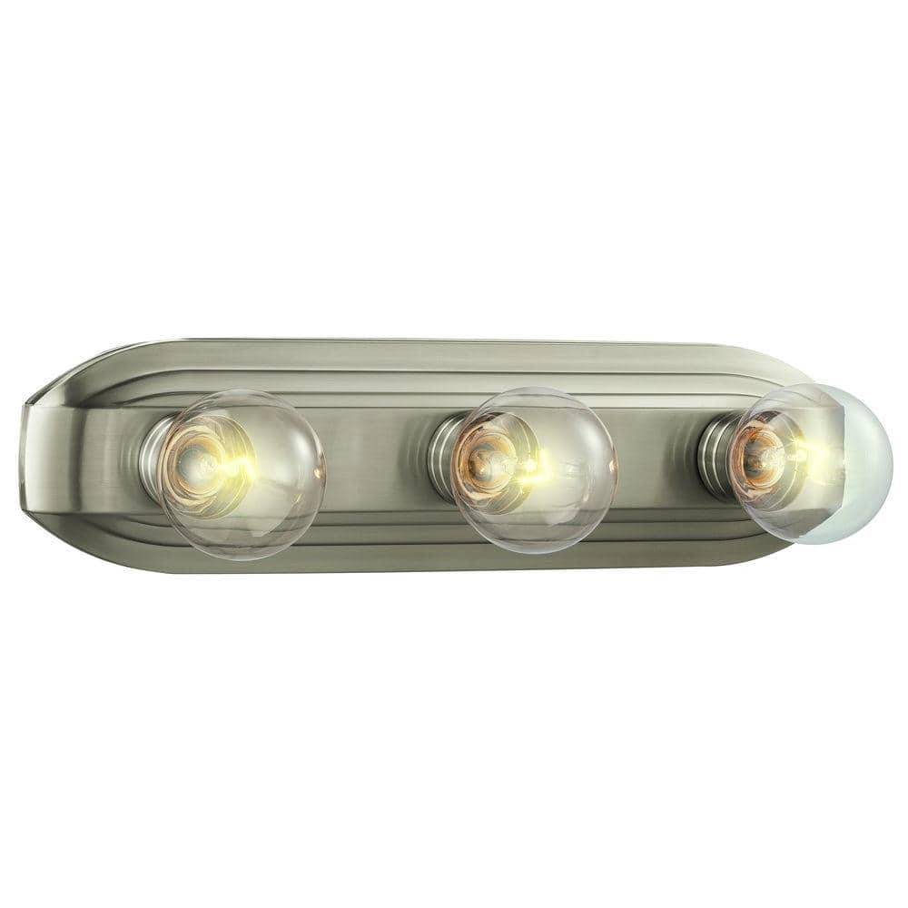 Raceway 18 In. 3-Light Brushed Nickel Retro Vanity Light