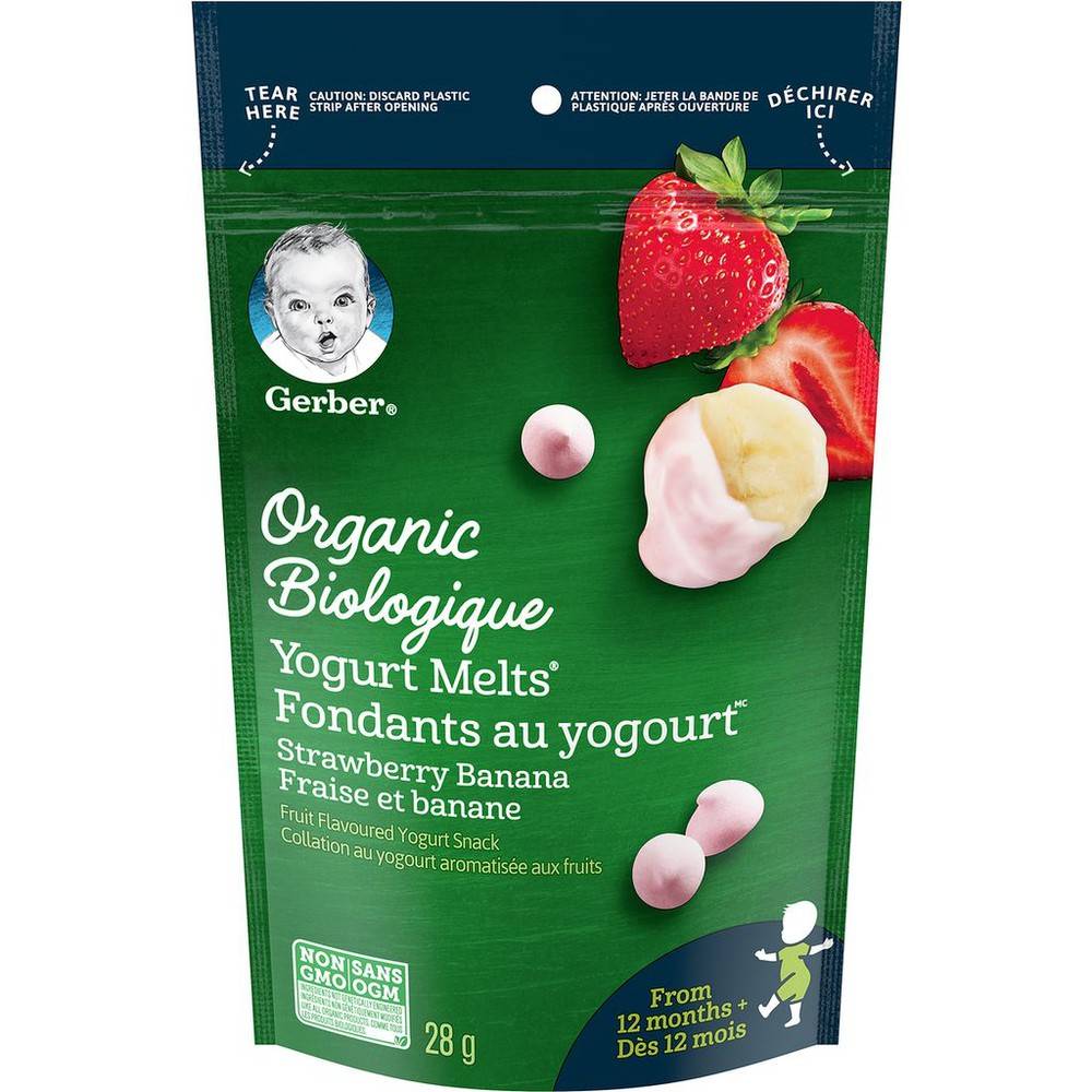 Gerber Organic Yogurt Melts Strawberry Banana Snacks (28 g)
