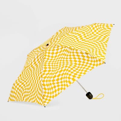 ShedRain Mini Manual Compact Umbrella, Yellow Swirl