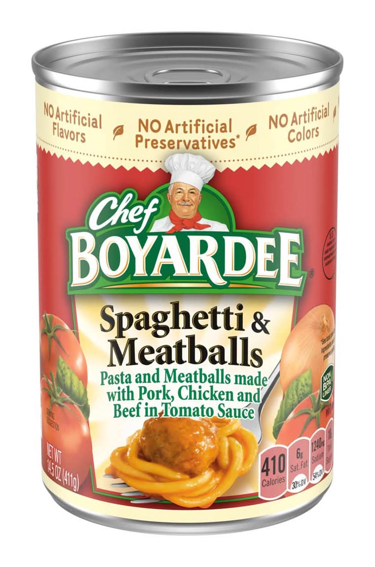 Chef Boyardee Spaghetti And Meatballs In Tomato Sauce Ready-To-Eat Meal 14.5 Oz. Can