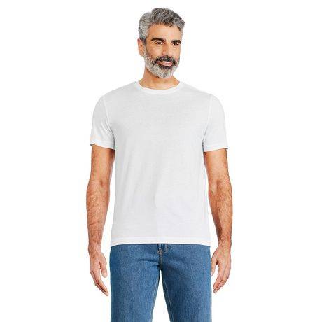 George Crew Neckline T-Shirts, Men, L, White