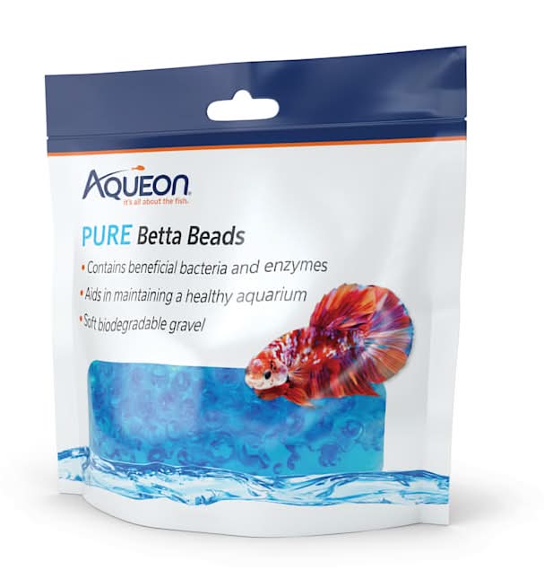 Aqueon Betta Beads Blue, One Pouch