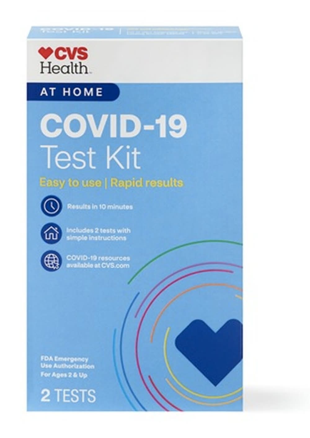 CVS Health At Home Covid-19 Test Kit (2 ct)