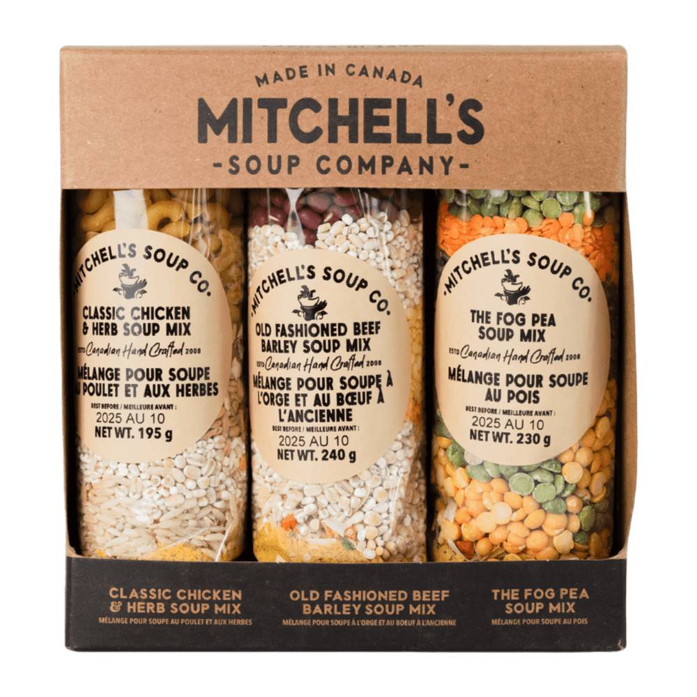 Mitchell's Soup Co. Classic Chick, Barley & Fog Pea Trio Mini Box (665 g)