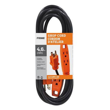 Shop Cord 15Ft 14/3 Awg 15A