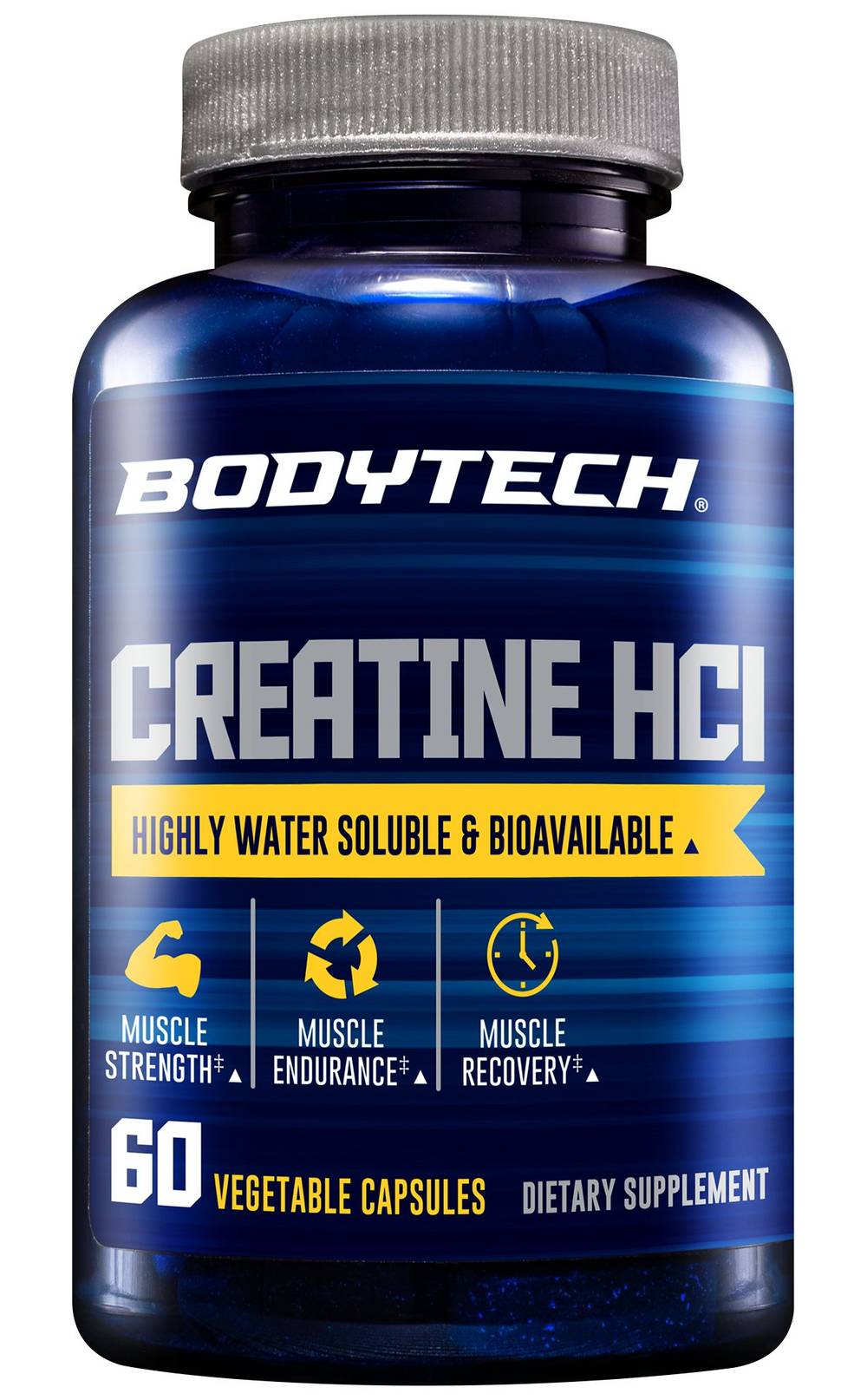 BodyTech Creatine Hcl - Highly Water Soluble & Bioavailable (60 ct)