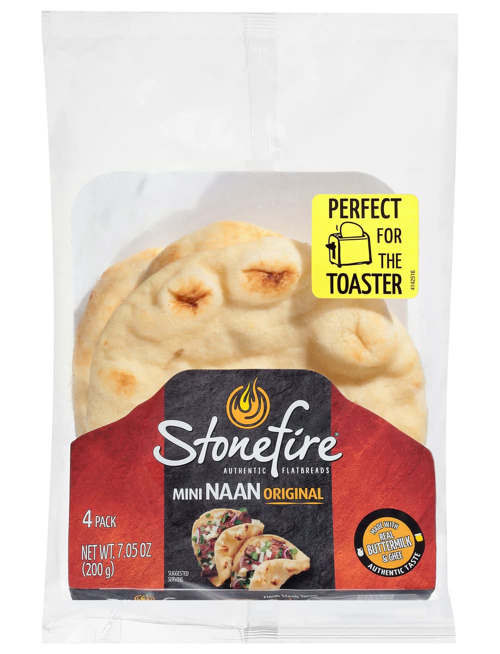 Stonefire Mini Naan Original Authentic Flatbreads (7.1 oz, 4 ct)