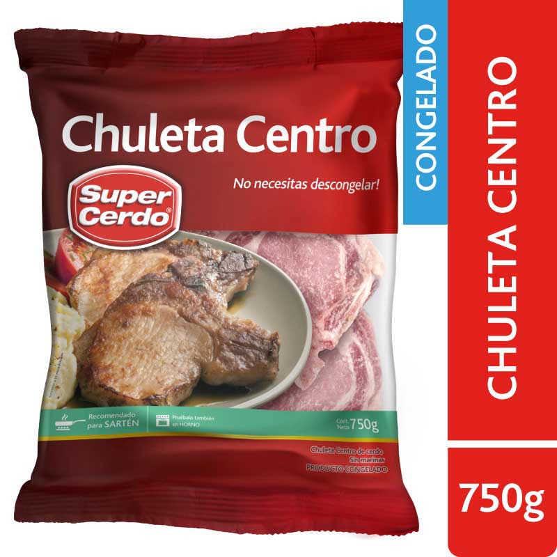 Súper Cerdo · Chuleta centro de cerdo congelada (750 g)