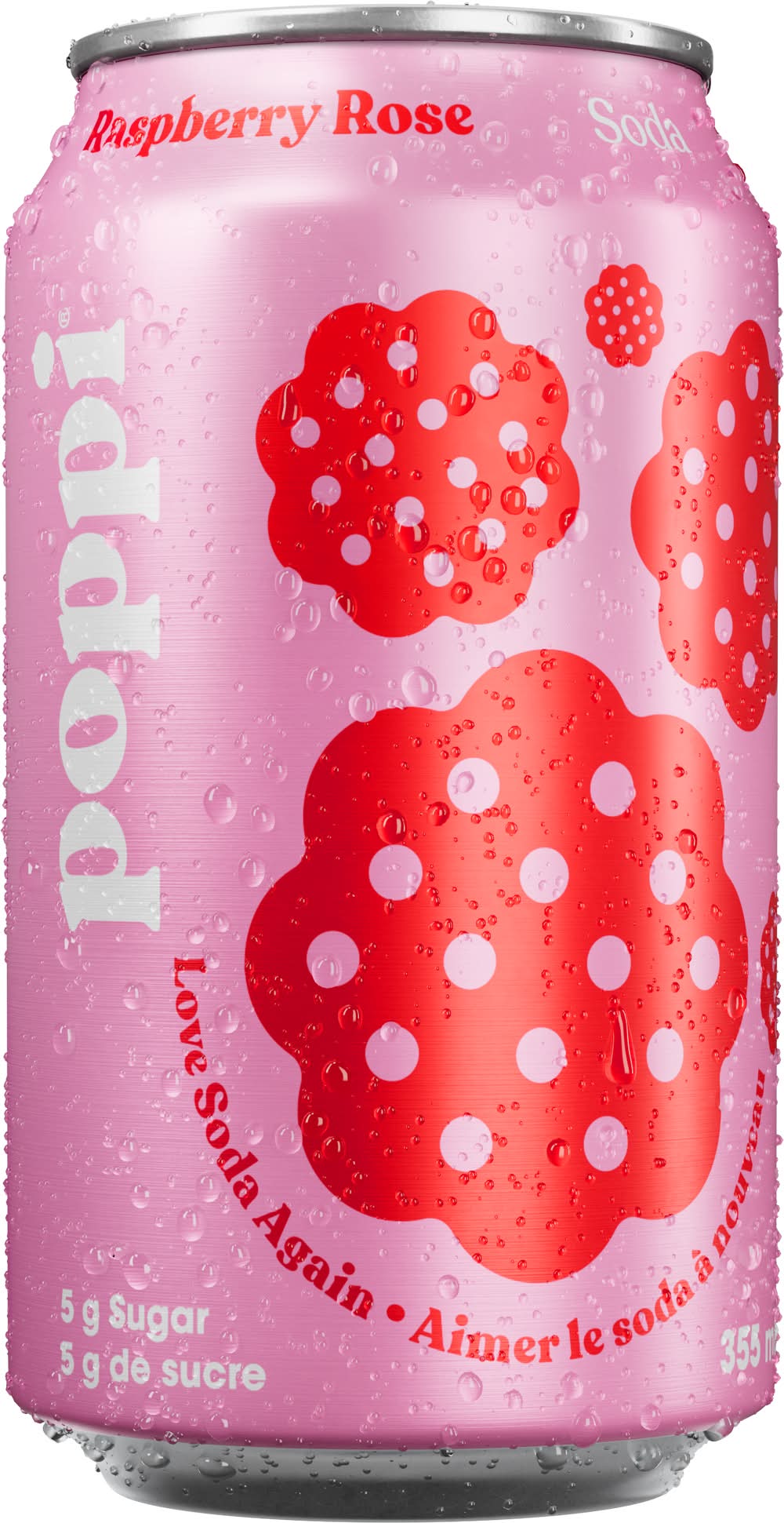 poppi Soft Drink, Raspberry Rose (355 ml)