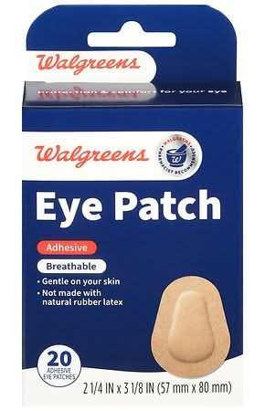 Walgreens Breathable Adhesive Eye Patches, 2.25" X 3.125" (0.48 oz, 20 ct)
