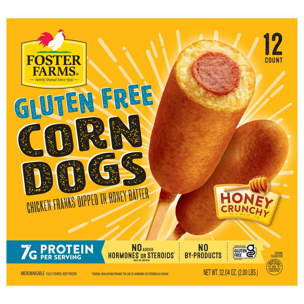 Foster Farms Gluten Free Honey Crunchy Flavor Corn Dogs (12 ct)