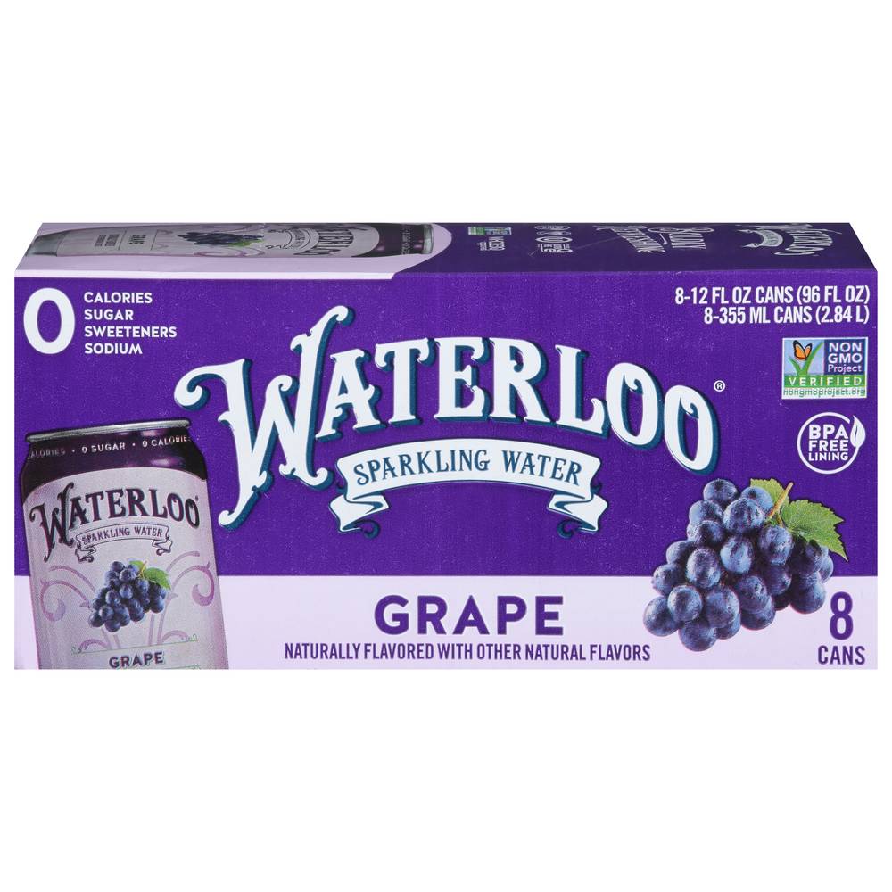 Waterloo Grape Sparkling Water (8 pack, 12 fl oz)