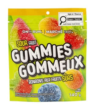 On the Run Sour Gummies, Fruit (140 g)