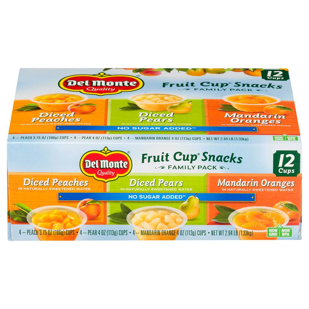 Del Monte Family pack Diced Peaches Pears & Mandarin Oranges