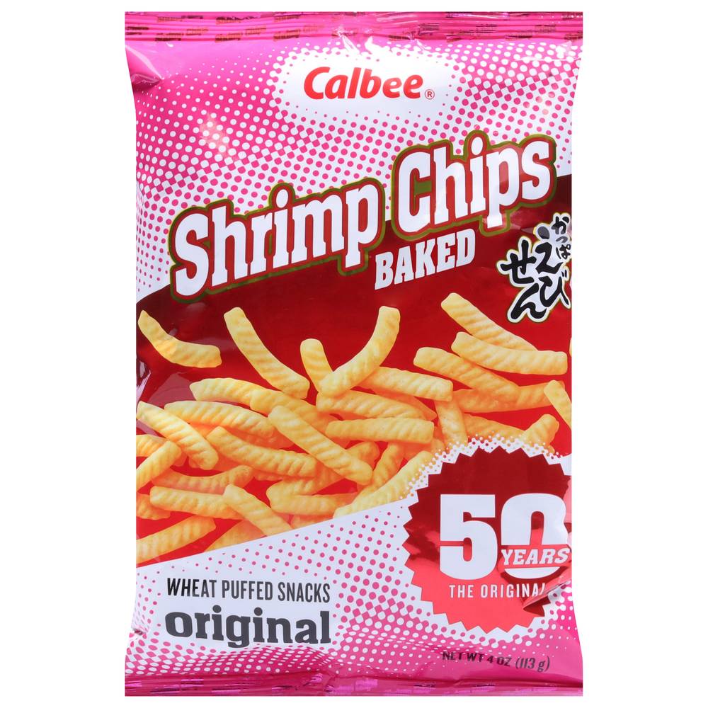 Calbee Shrimp Chips Baked Wheat Puffed Snacks Original (4 oz)