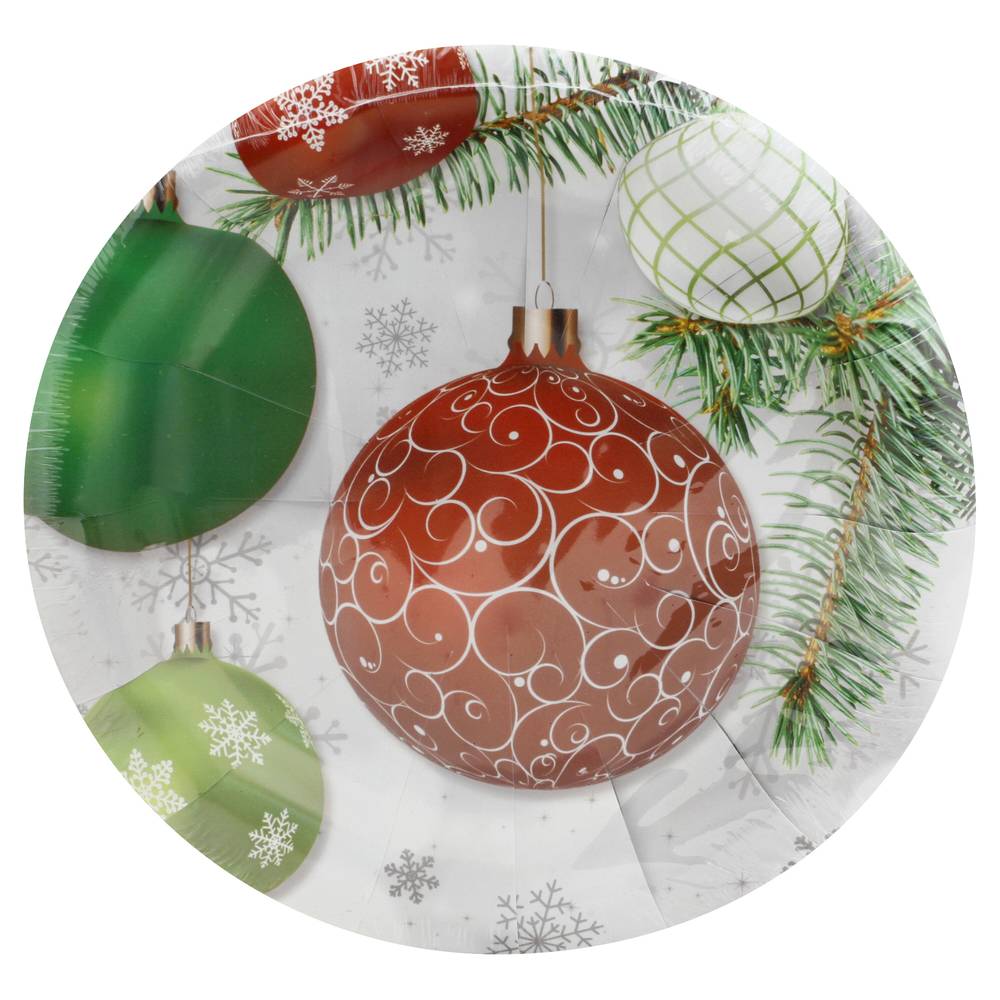 Signature Select Christmas Paper Lunch Plates