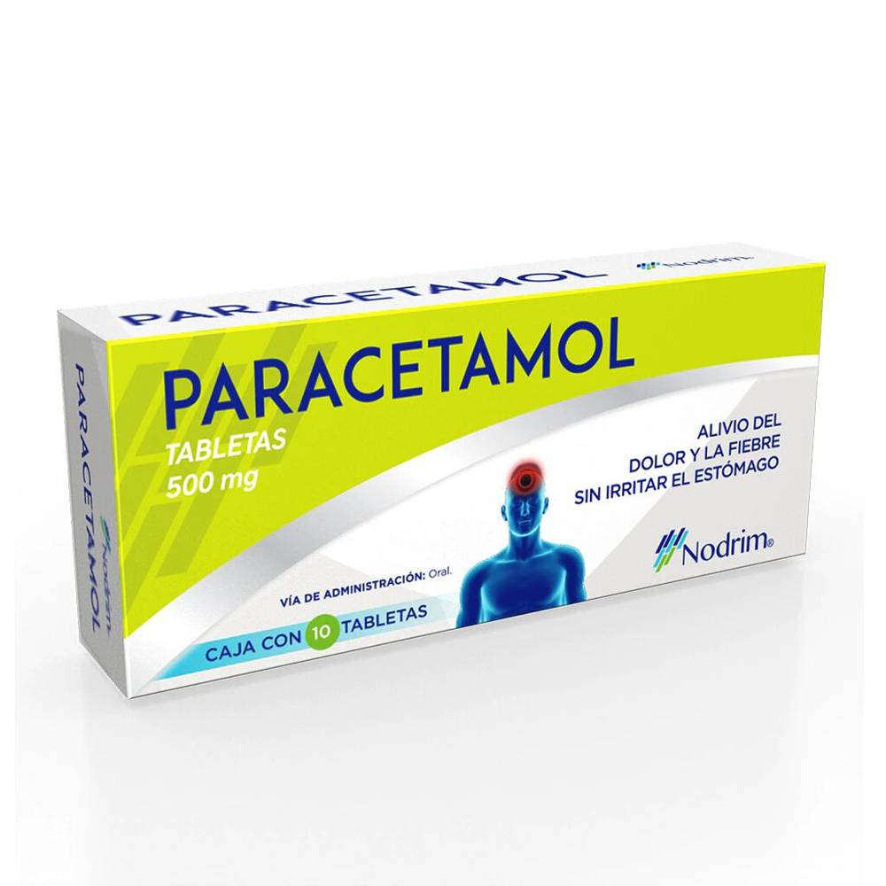 Nodrim paracetamol tabletas 500 mg (10 piezas)