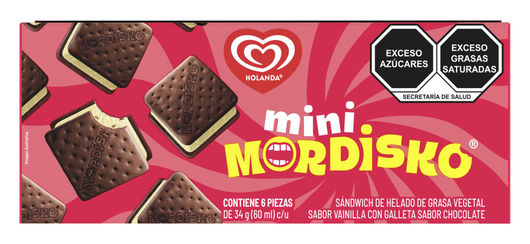 Holanda · Mordisko sándwich de helado, vainilla, Mini (6 x 34 g)