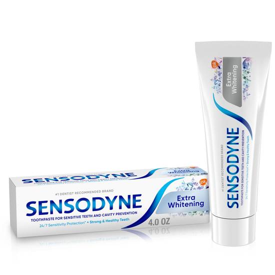Sensodyne Extra Whitening Toothpaste for Sensitive Teeth and Cavity Protection, 4.0 OZ