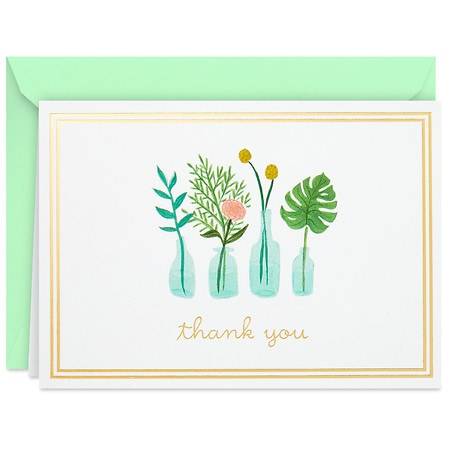 Hallmark Blank Vases Of Flowers Thank You Notes