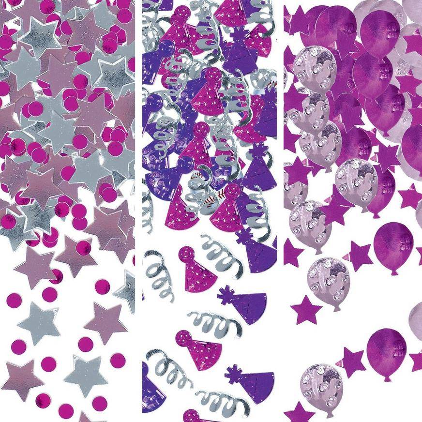 Party City Birthday Celebration Confetti (pink & purple)