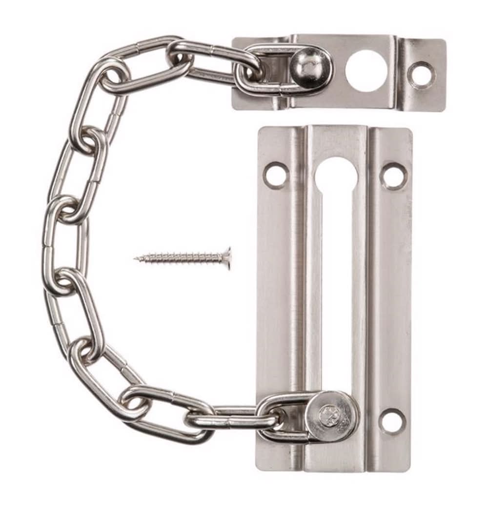 ACE 3.38 In. L Satin Nickel Steel Chain Door Guard