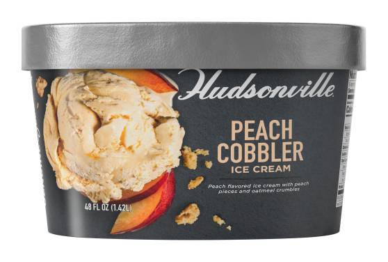Hudsonville Ice Cream Peach Cobbler 48Oz