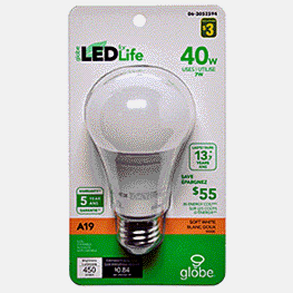 Globe Electric 40W Led Soft White Light Bulb