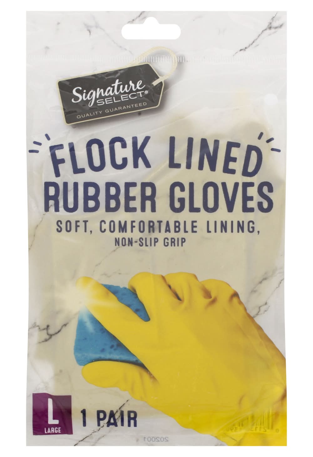 Signature Select Large Flock Lined Rubber Gloves (1.9 oz)