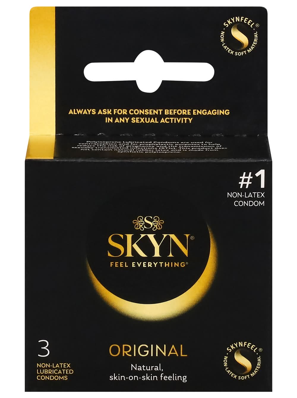 Skyn Original Lubricated Non-Latex Condoms (3 ct)