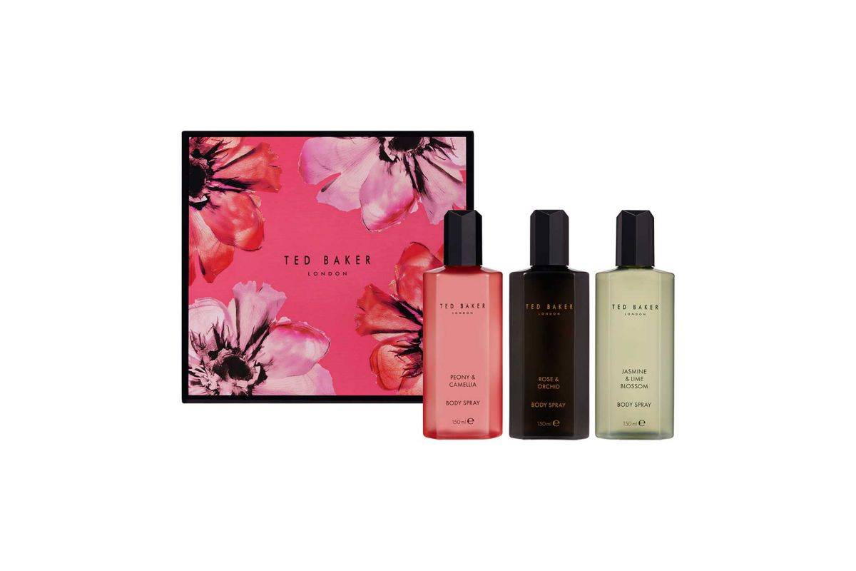 Ted Baker Peony & Camellia-Rose & Orchid-Jasmine & Lime Blossom, Body Spray Trio Gift Set (3 pack)