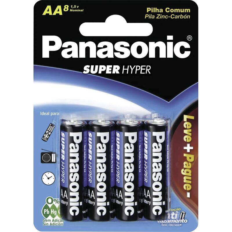 Panasonic Pilha comum Super Hyper AA (8 unidades)