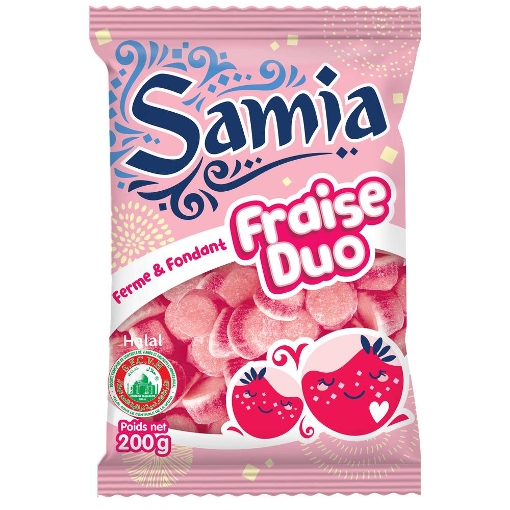 Samia - Bonbons gélifies halal, fraise (200g)