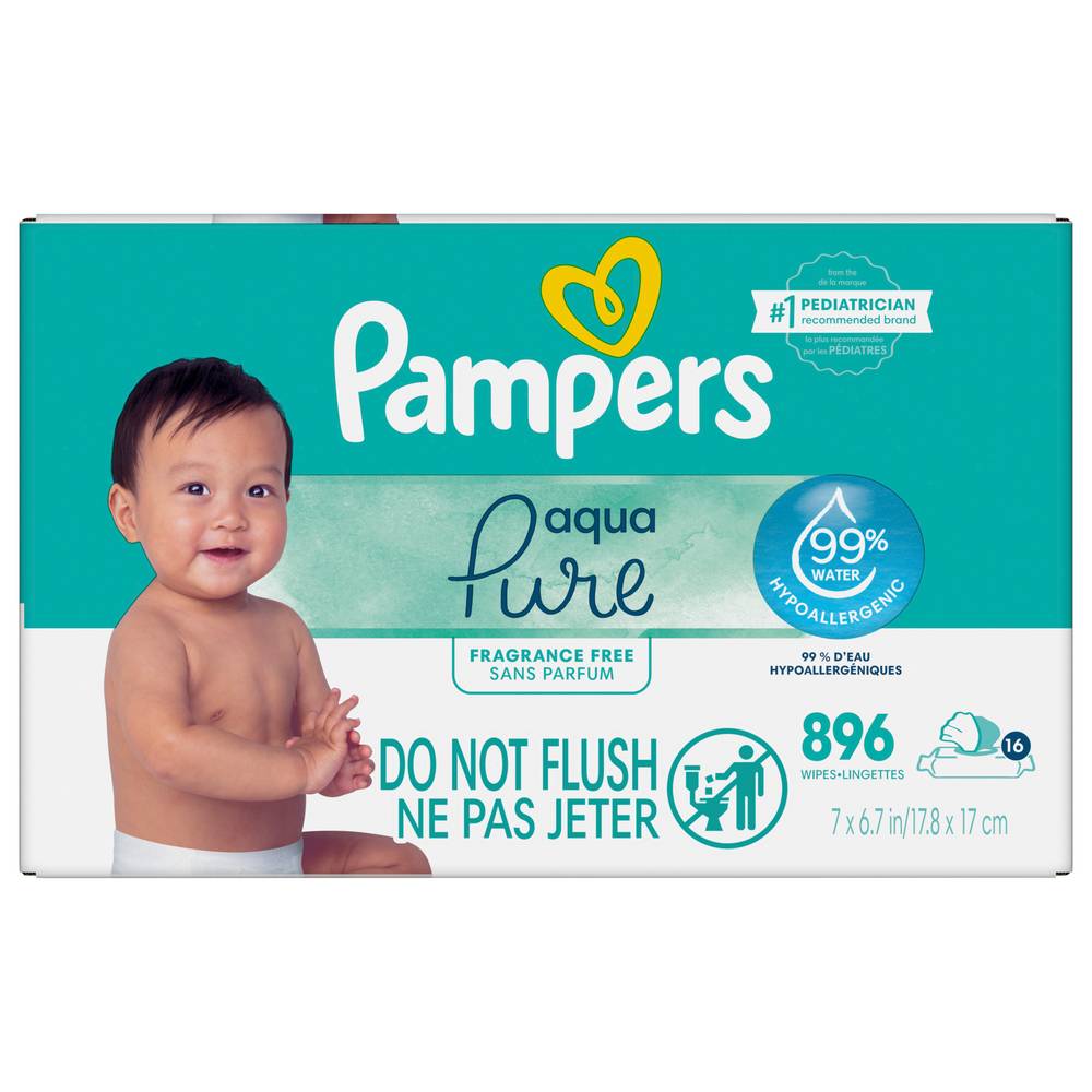 Pampers Aqua Pure Baby Wipes (896 ct)