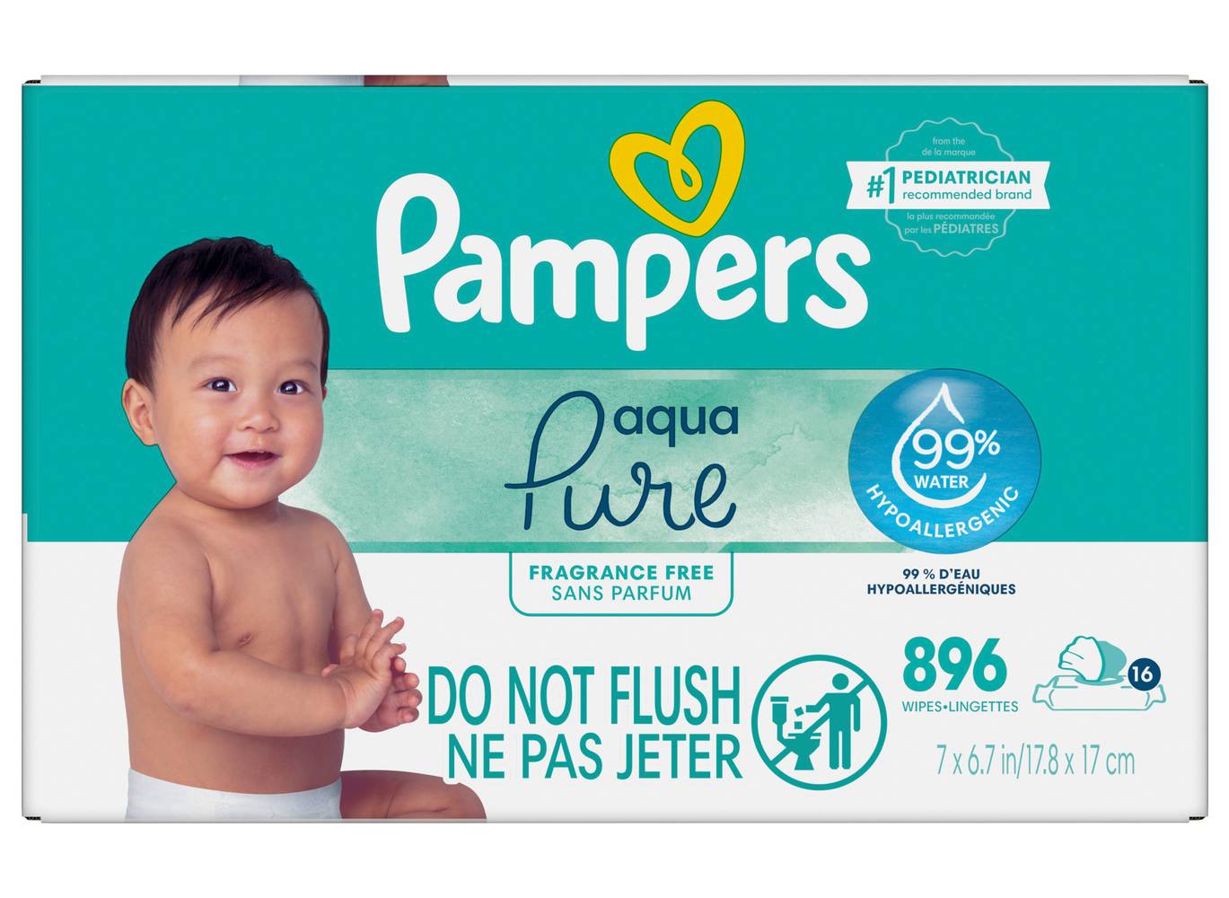 Pampers Aqua Pure Baby Wipes (896 ct)