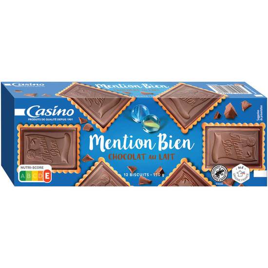 Casino mention bien chocolat au lait 150 g