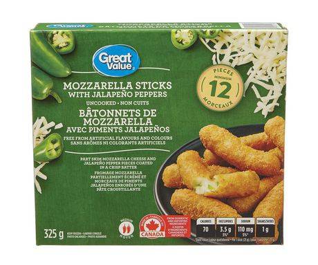 Great Value Mozzarella Sticks With Jalapeno Peppers (325 g)