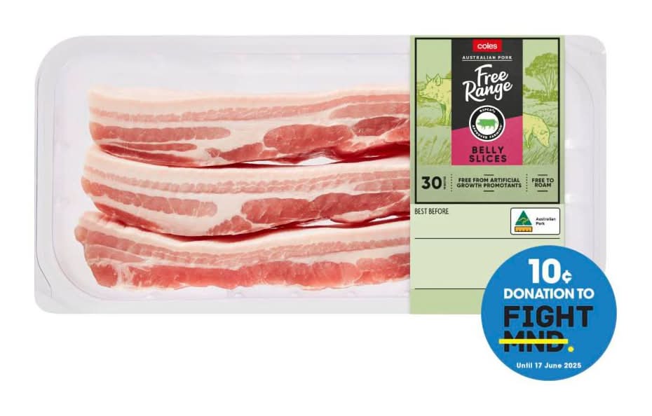 Coles Free Range Pork Belly Slices (400g)