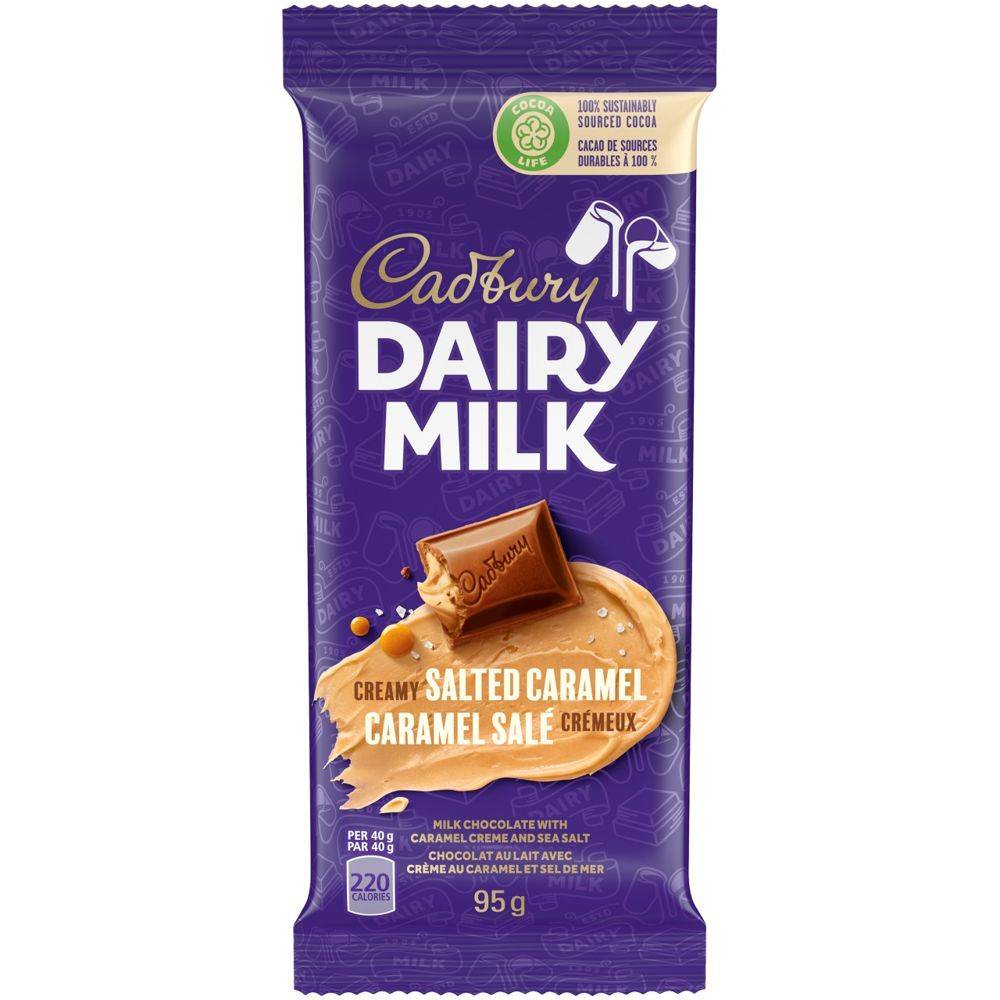 Cadbury Creamy Salted Caramel Chocolate Bar (95 g)