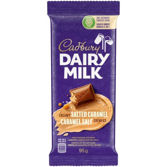 Cadbury dairy milk caramel salé crémeux (95 g) - creamy salted caramel chocolate bar (95 g)