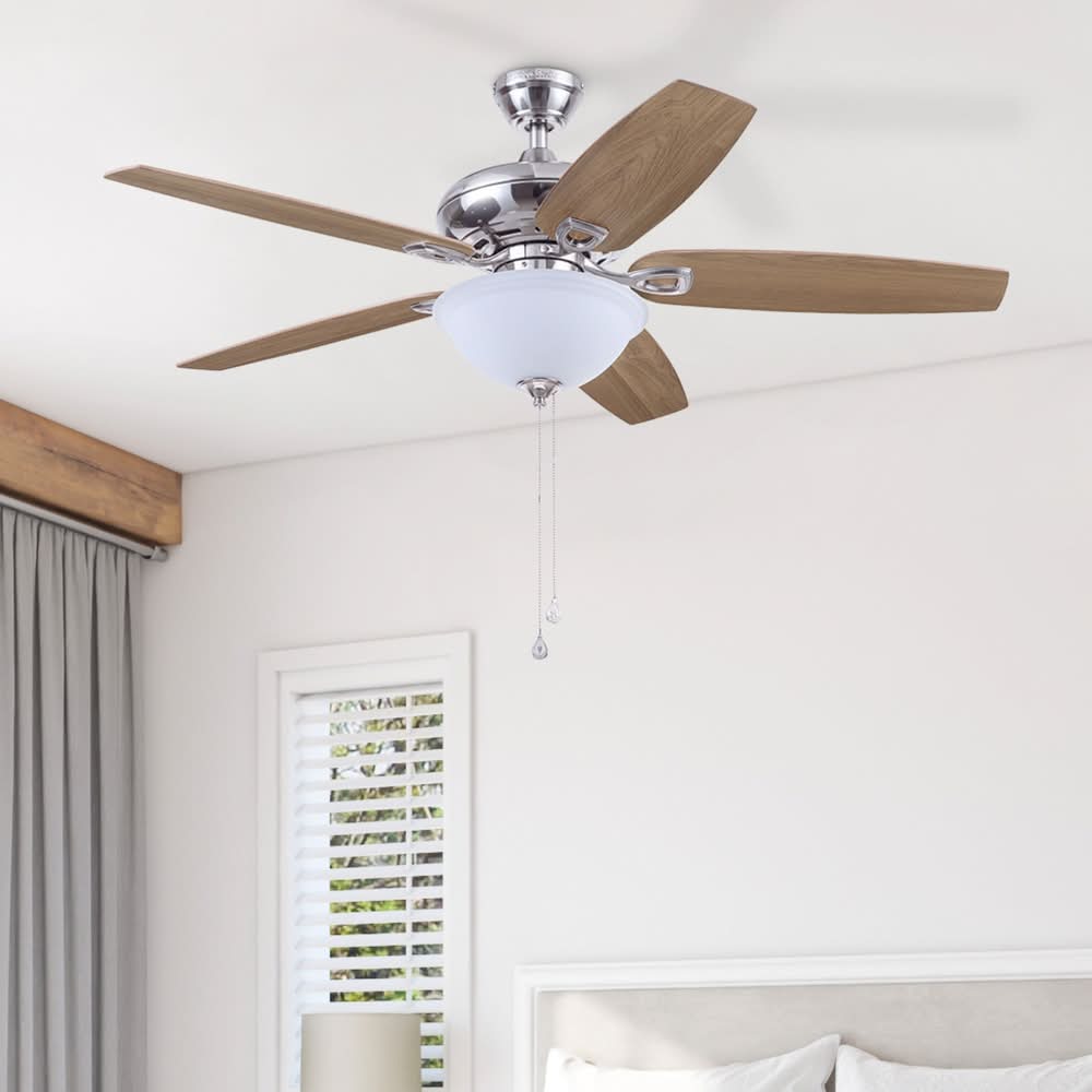 Harbor Breeze Coastal Creek 52-in Brushed Nickel Ceiling Fan With Light Chain